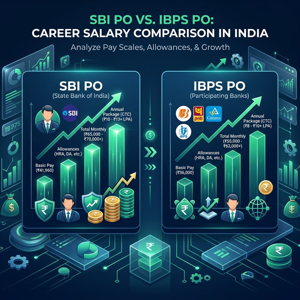 SBI PO vs IBPS PO Salary 2026 — In-Hand Pay & Pay Scale Compared